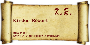 Kinder Róbert névjegykártya